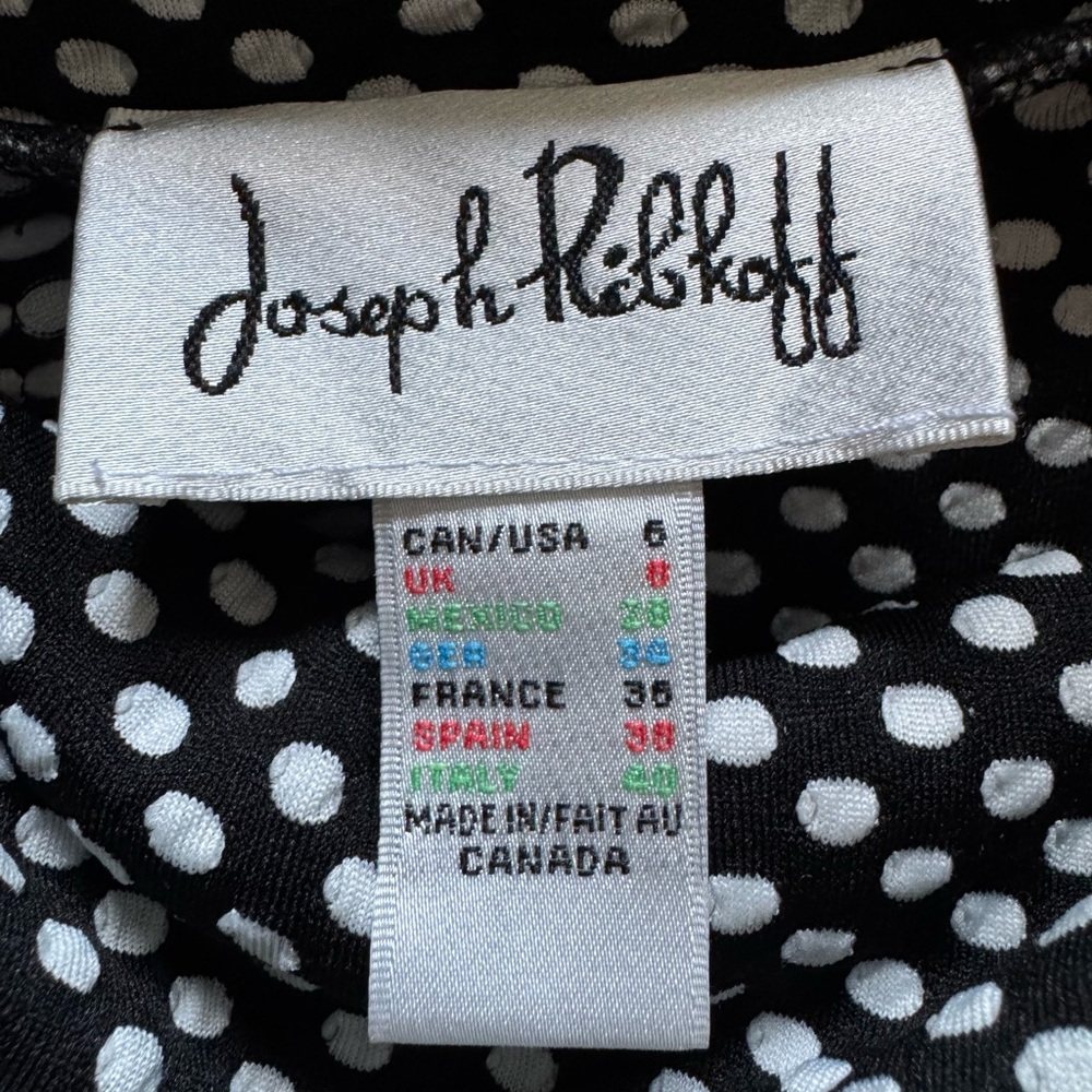 Joseph Ribkoff Mixed Media Polka Dot Mod Dress - Sz 6 - Pockets - Picture 5 of 5
